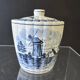 Very pretty sugar bowl or mustard pot from Delft Holland in earthenware.