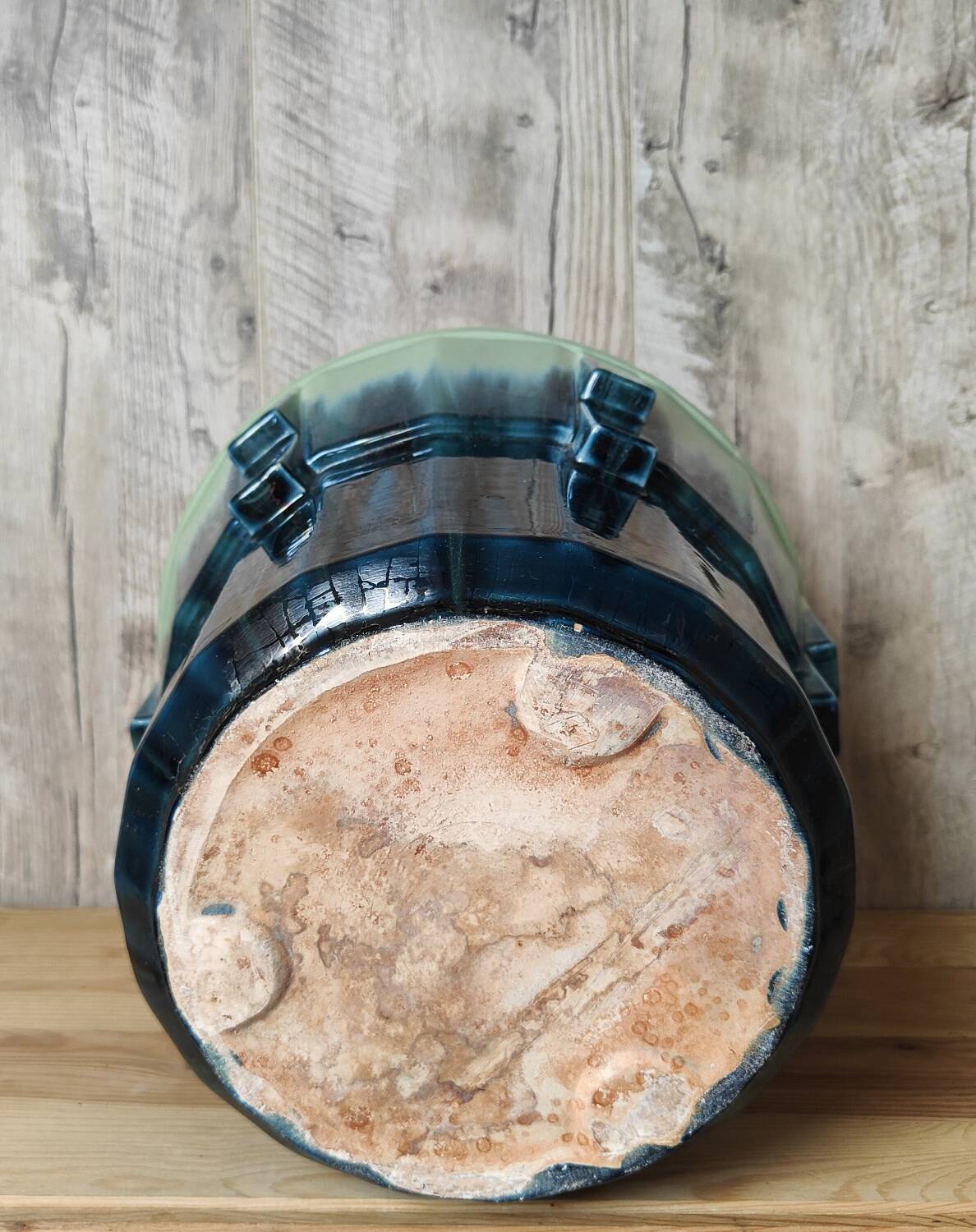 Iridescent Art Deco earthenware planter