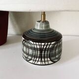 Earthenware lamp, braided fabric cable, 70s