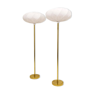 Modern Scandinavian floor lamps in brass "ENCO", Sweden, 1970s