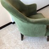 Toad armchair in green velvet