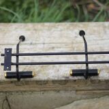 Vintage metal coat rack, wall-mounted coat rack with 4 vintage hooks