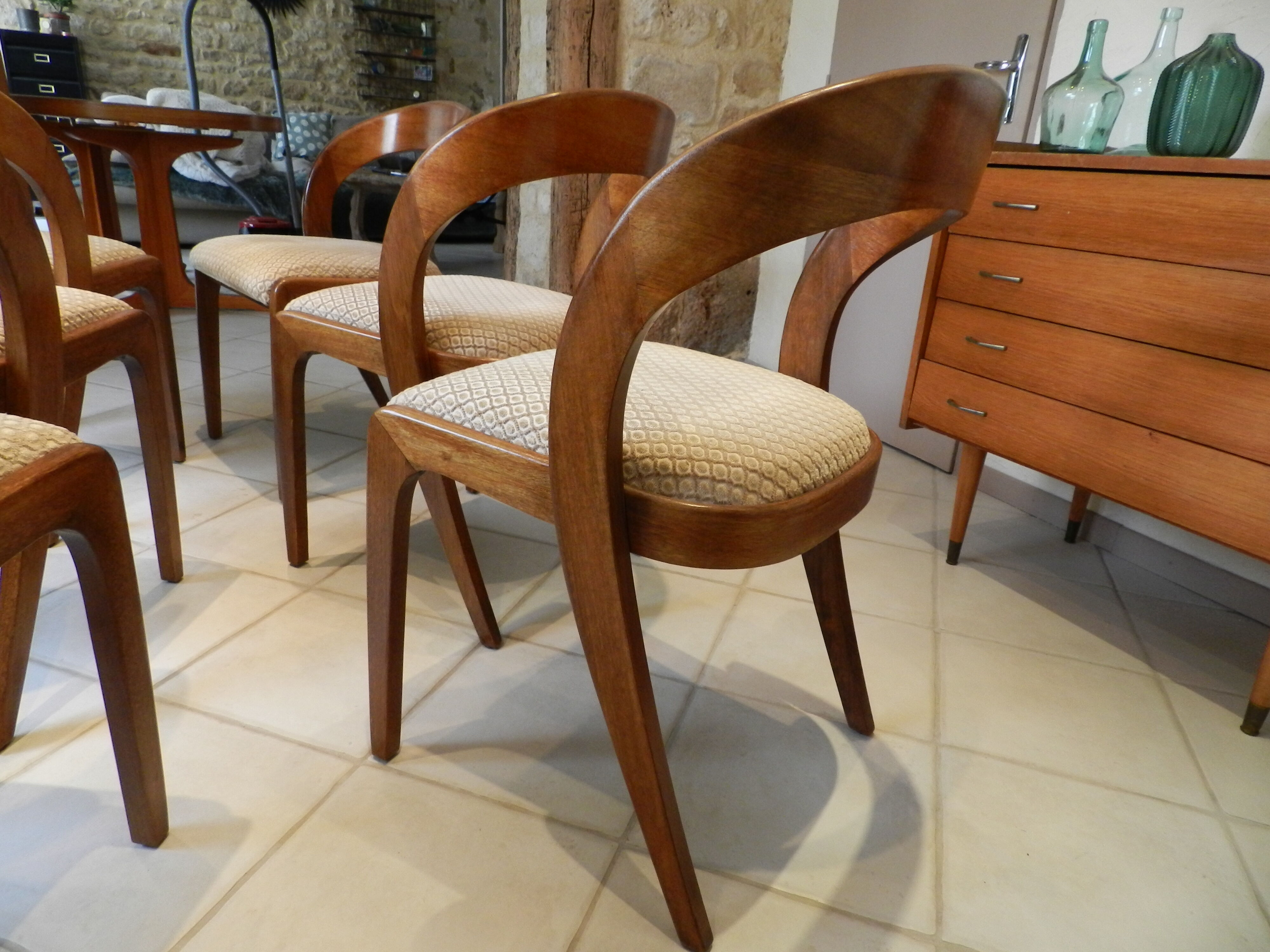 Chaises scandinave gondole années 70