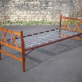 Old wood folding bed, reconstruction period bed, daybed