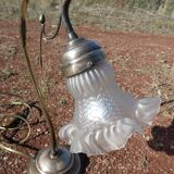 Lampe tulipe col de cygne Art Déco laiton