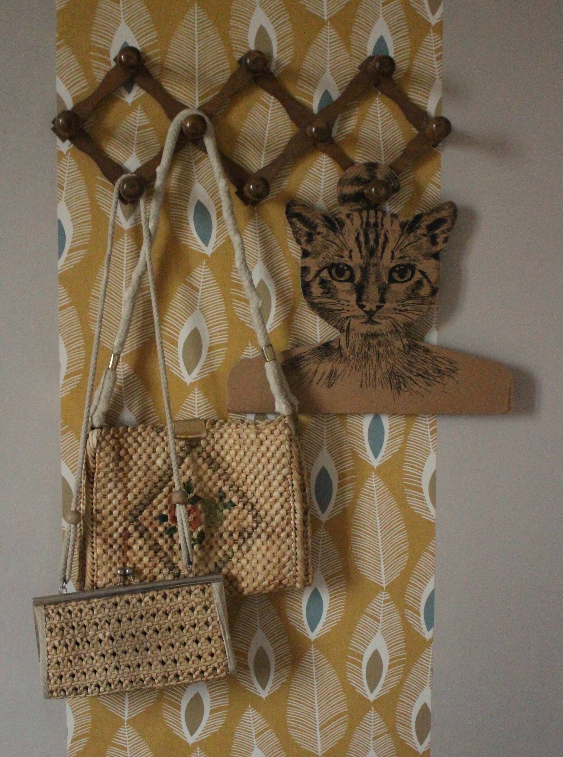 Vintage wooden ball accordion coat rack