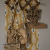 Vintage wooden ball accordion coat rack