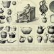 Gravure ancienne 1898, Poterie ancienne, vase, céramique • Lithographie originale et vintage