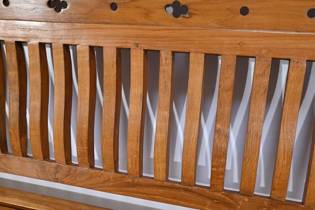 Antique colonial teak veranda bench – mid-20th century