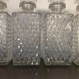 Set of 4 vintage glass decanters