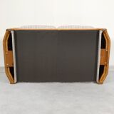 Sofa bamboo and rattan with graphic fabric