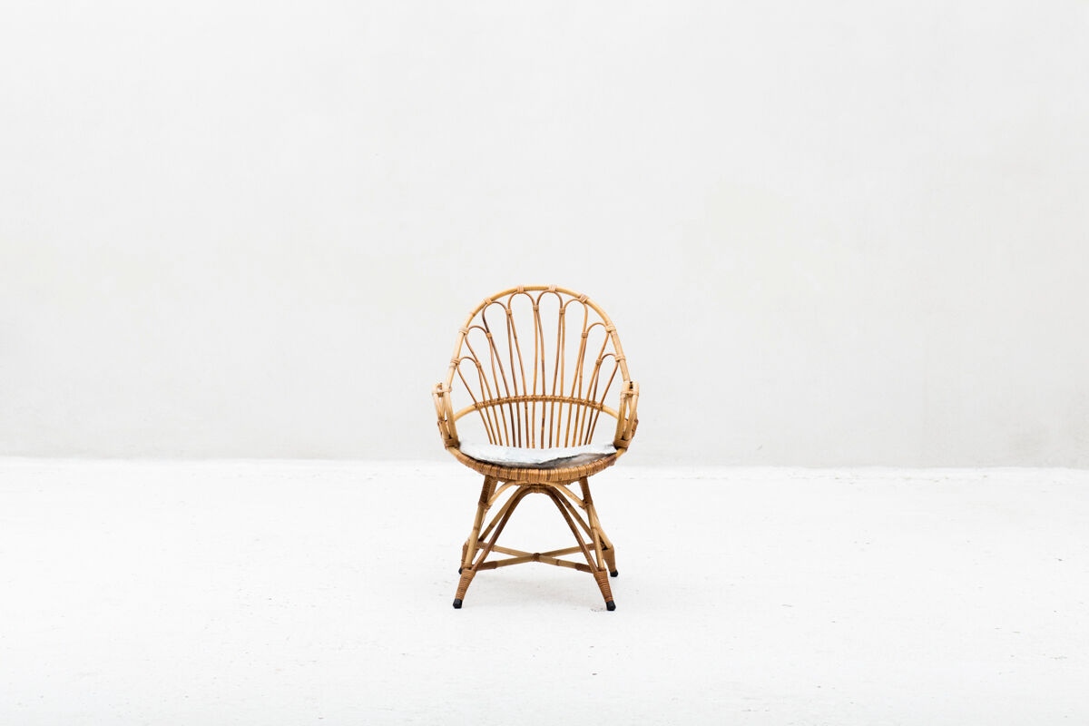 Rattan side chair, Dutch design, 1950’s