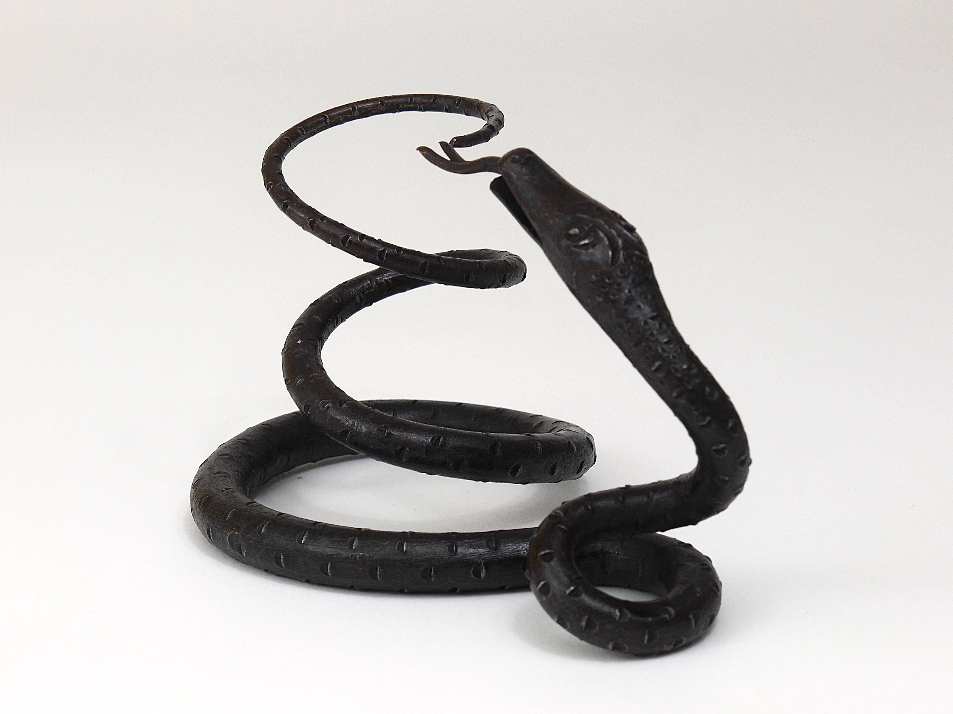 Sculpture of a serpent or wrought iron serpent in the style of Edgar Brandt, Austria, 1920s.