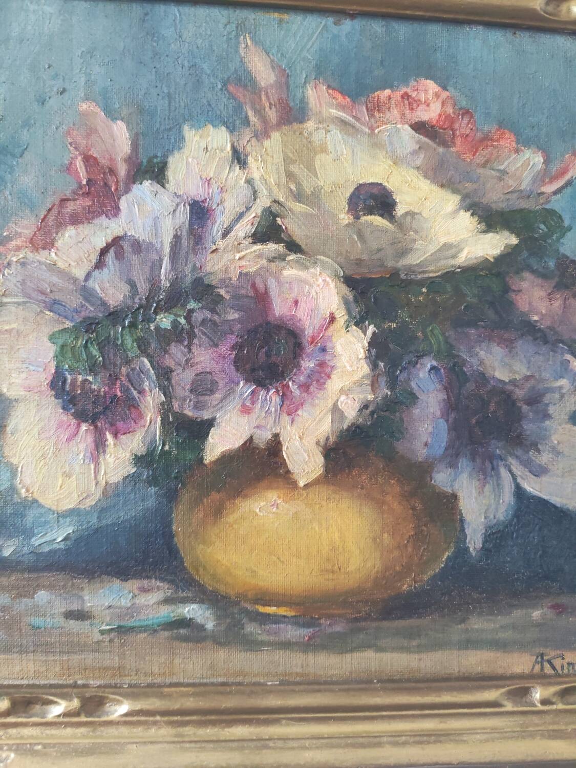 Oil painting on canvas by Auguste Kind