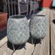 Pair of openwork metal lanterns