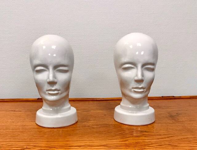 Rare set of 2 Scheurich ceramic heads, West Germany, 1950s-60s