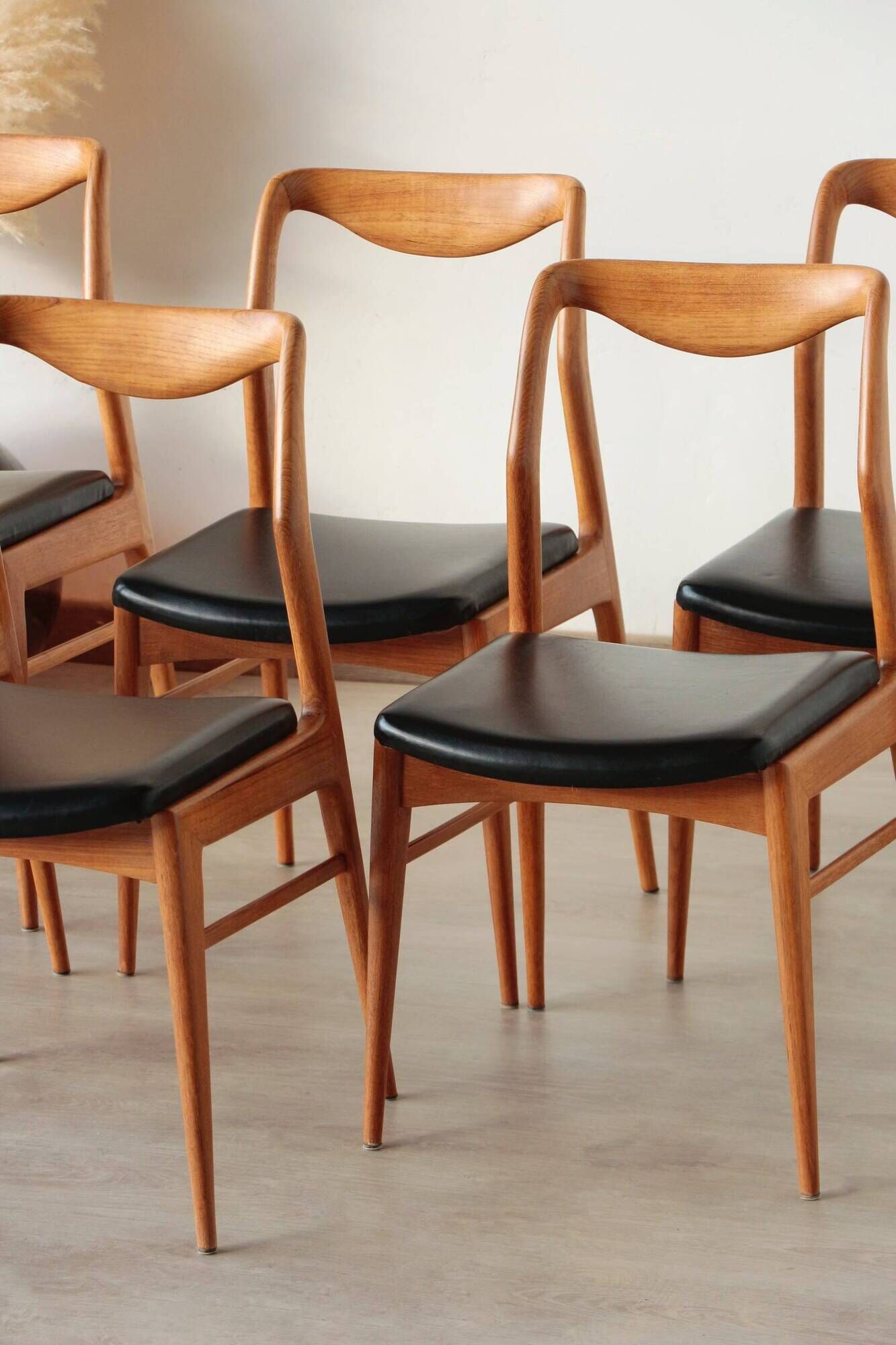 Set of 6 Vintage Scandinavian Teak Chairs – 1960s
