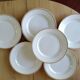 6 Vintage Moulin des Loups Gold-Edged Dinner Plates