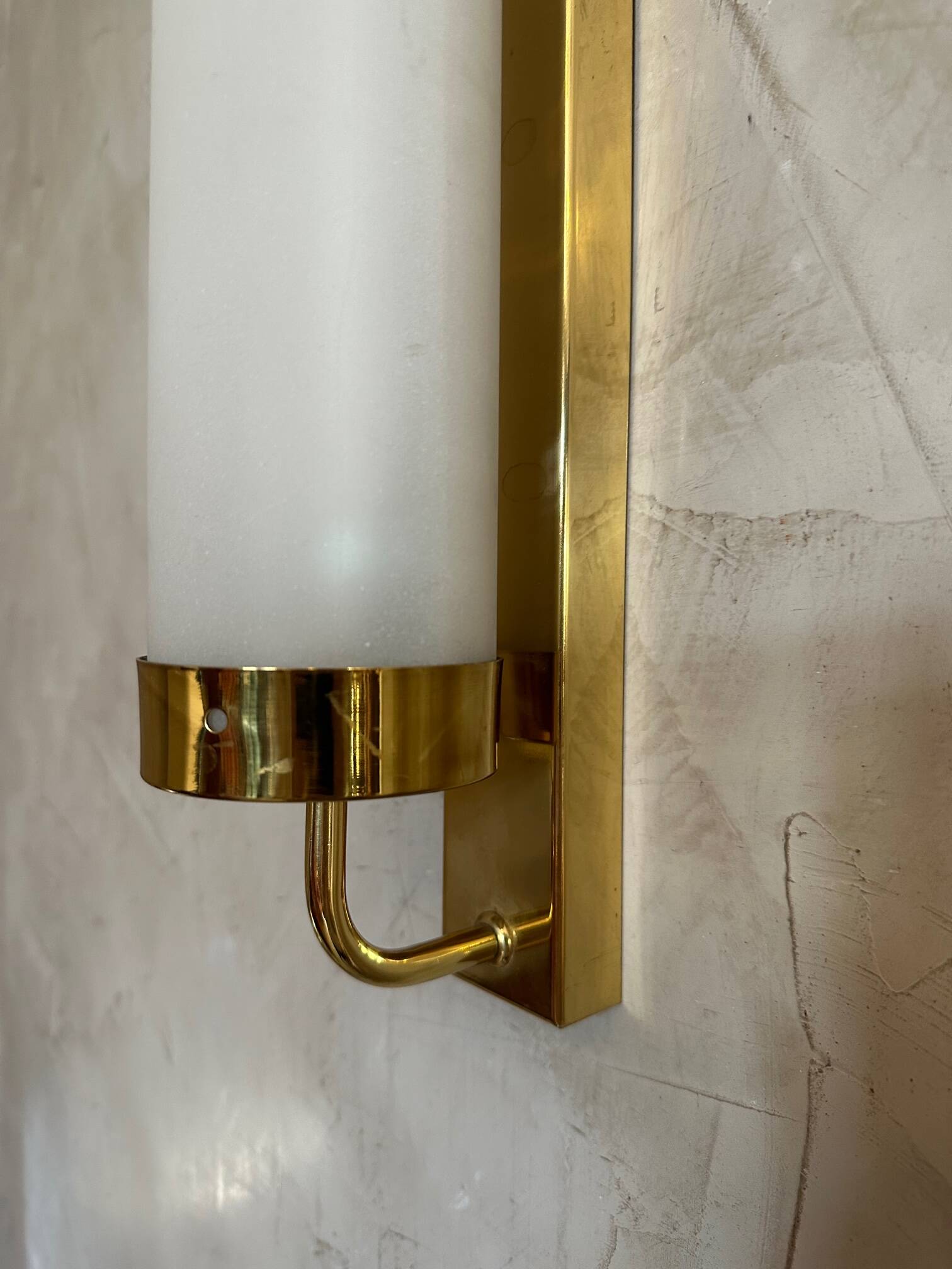 Brass and glass wall lamp