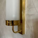 Brass and glass wall lamp
