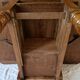 Nineteenth-century walnut work table with flaps, large storage + secret drawer.
