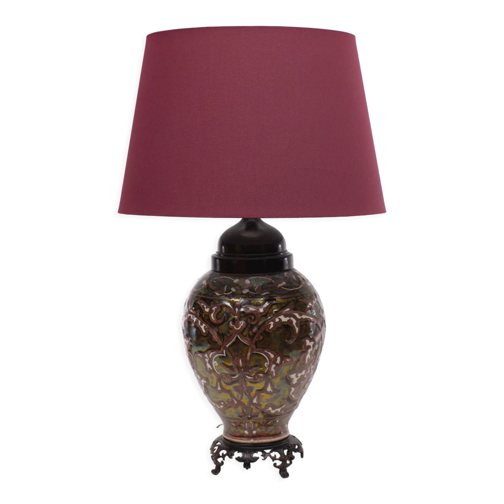 Ceramic and Bronze Table Lamp, 1960s England