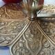 Pair of finely chiseled gilded bronze cellar rat with floral decoration, 19th