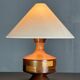 Mid-Century Table Lamp with Geometric Wood Inlay, English, circa 1955–1965