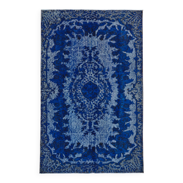 Overdyed Wool Vintage Handmade Carved Rug 168 cm x 262 cm