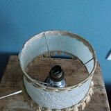 Metal and wood bedside lamp