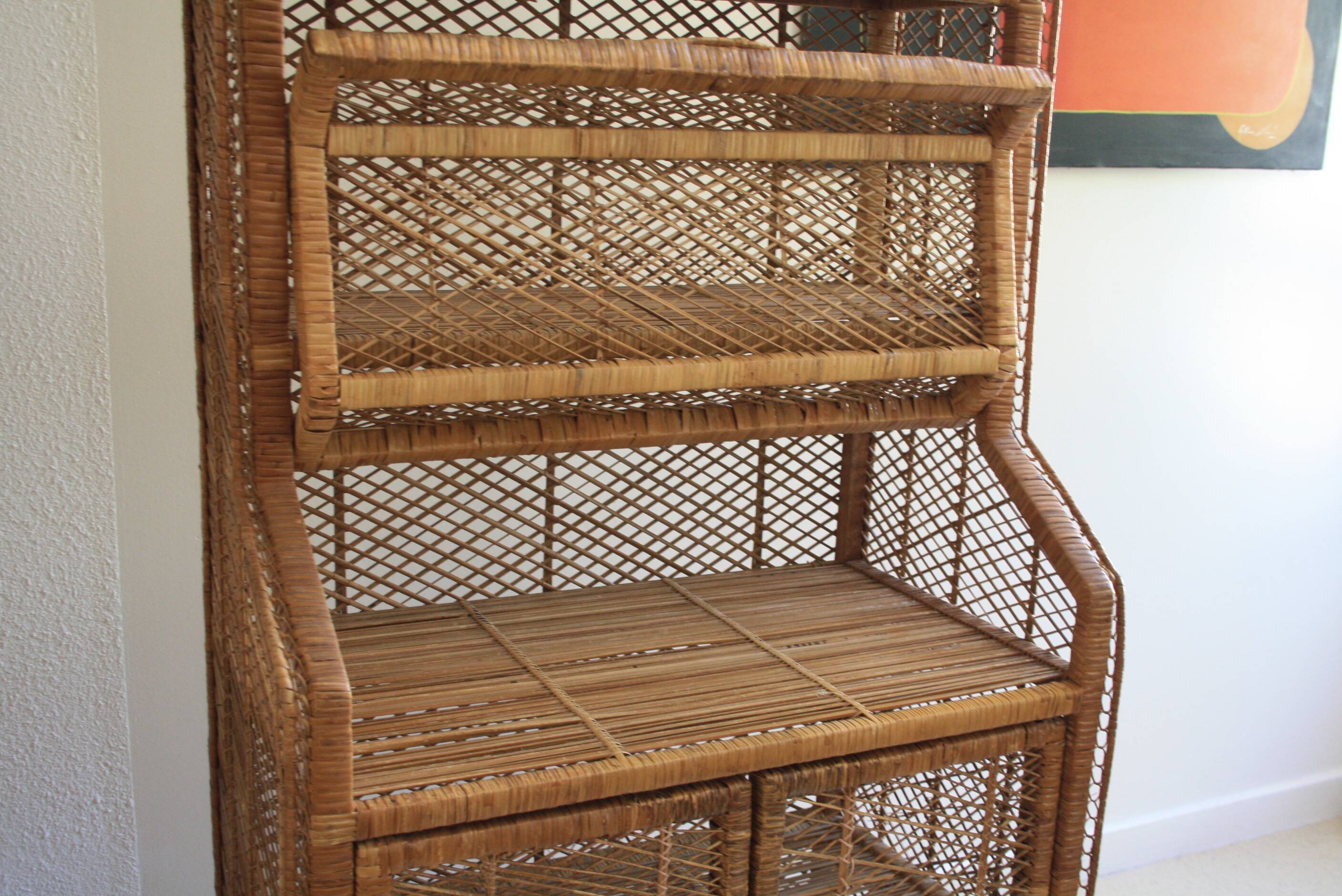 Rattan and woven wicker library