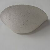 Paire d’applique vintage, plâtre blanc mat façon pierre, France, 1970