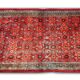 Tapis en laine rouge fait à la main 110x320cm