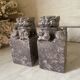 Pair of Foo Dog bookends in sculpted steatite.