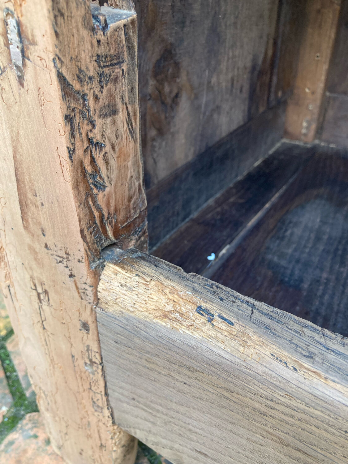 Antique wooden confit pot.