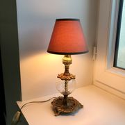 Pair of table lamps in bronze and glass early twentieth century