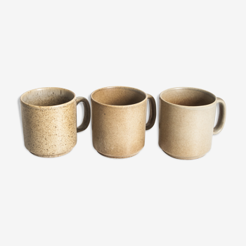 Set of 3 cups in stoneware vintage