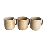 Set of 3 cups in stoneware vintage