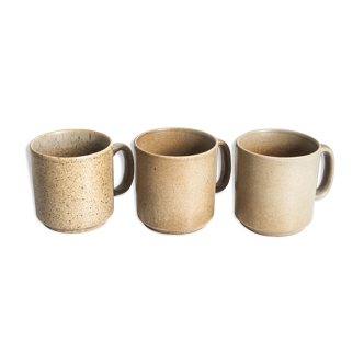 Set of 3 cups in stoneware vintage