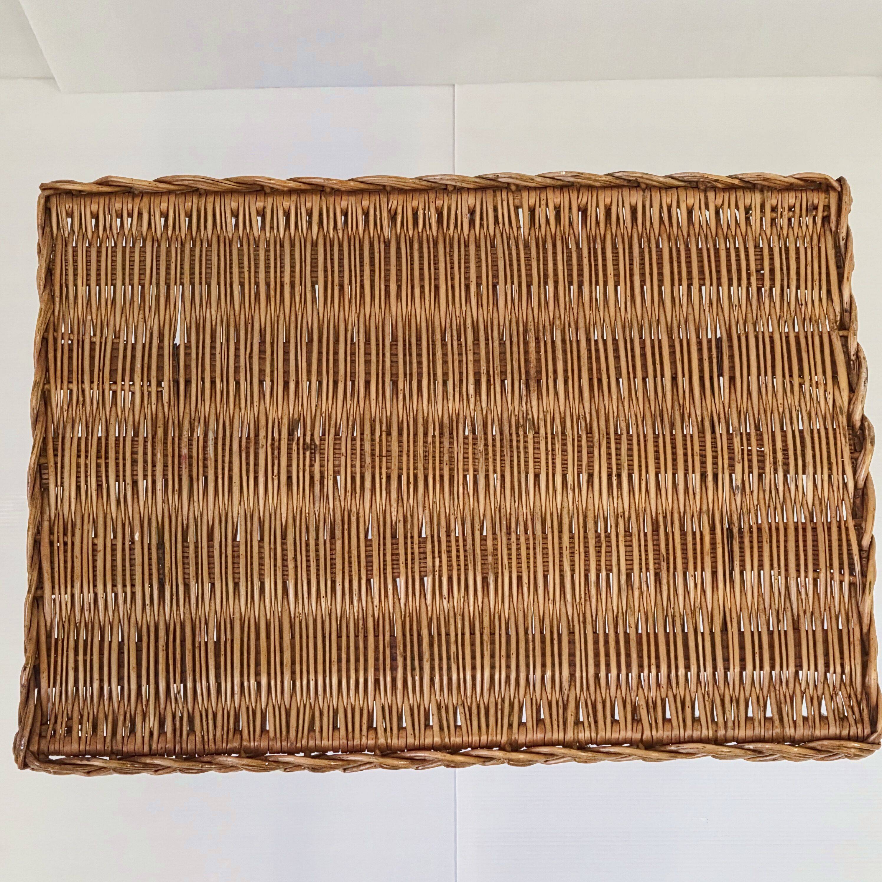 Vintage 1950s rattan side table