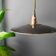 Vintage black enameled sheet metal pendant light