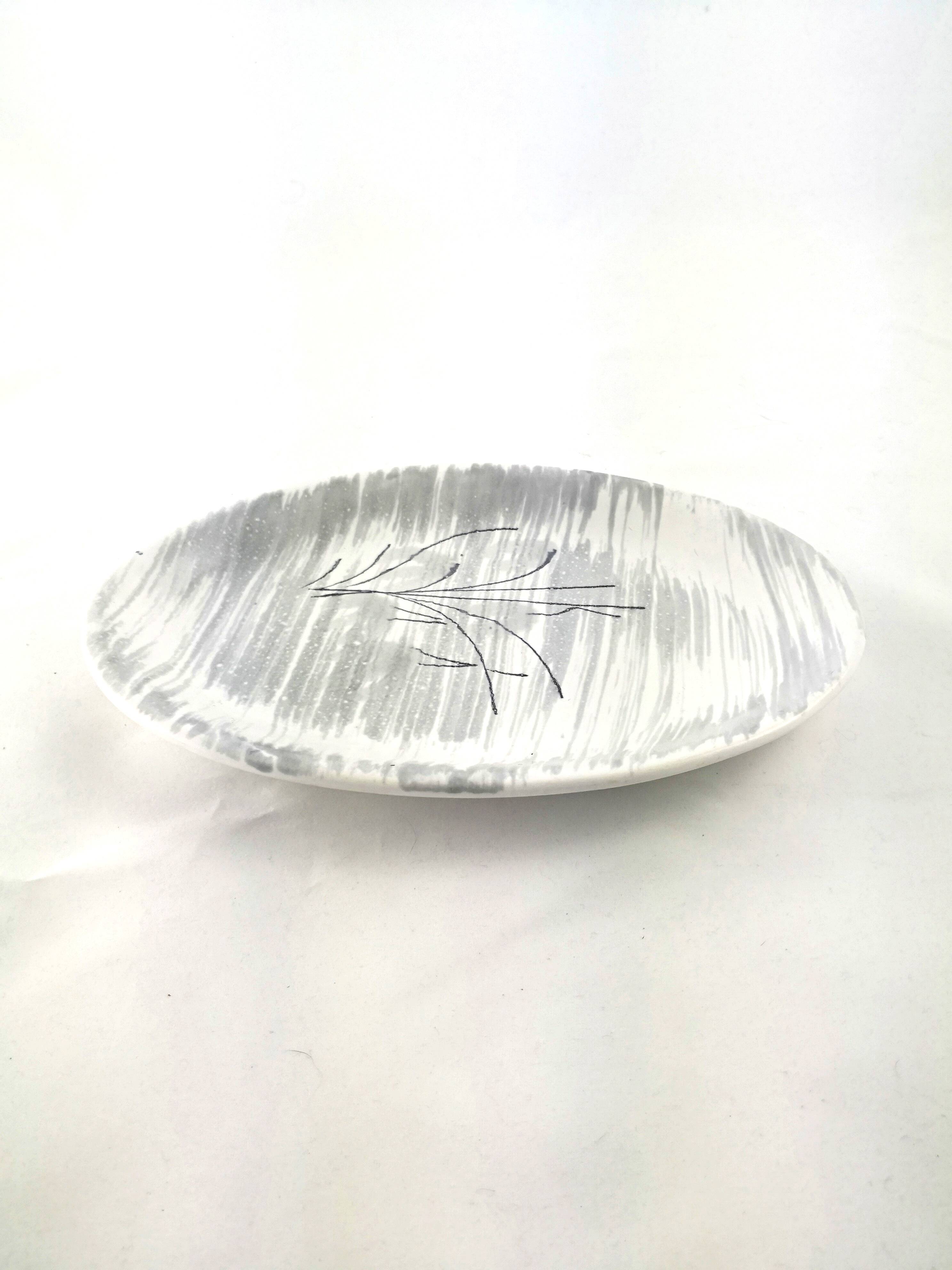 Oval serving dish, butter dish, Niderviller, 1970s