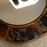 Old vintage round ceramic mirror