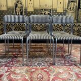 Suite de 6 chaises vintages 1970 chromées