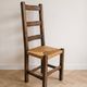 Lot de 6 chaises rustiques en bois et paille