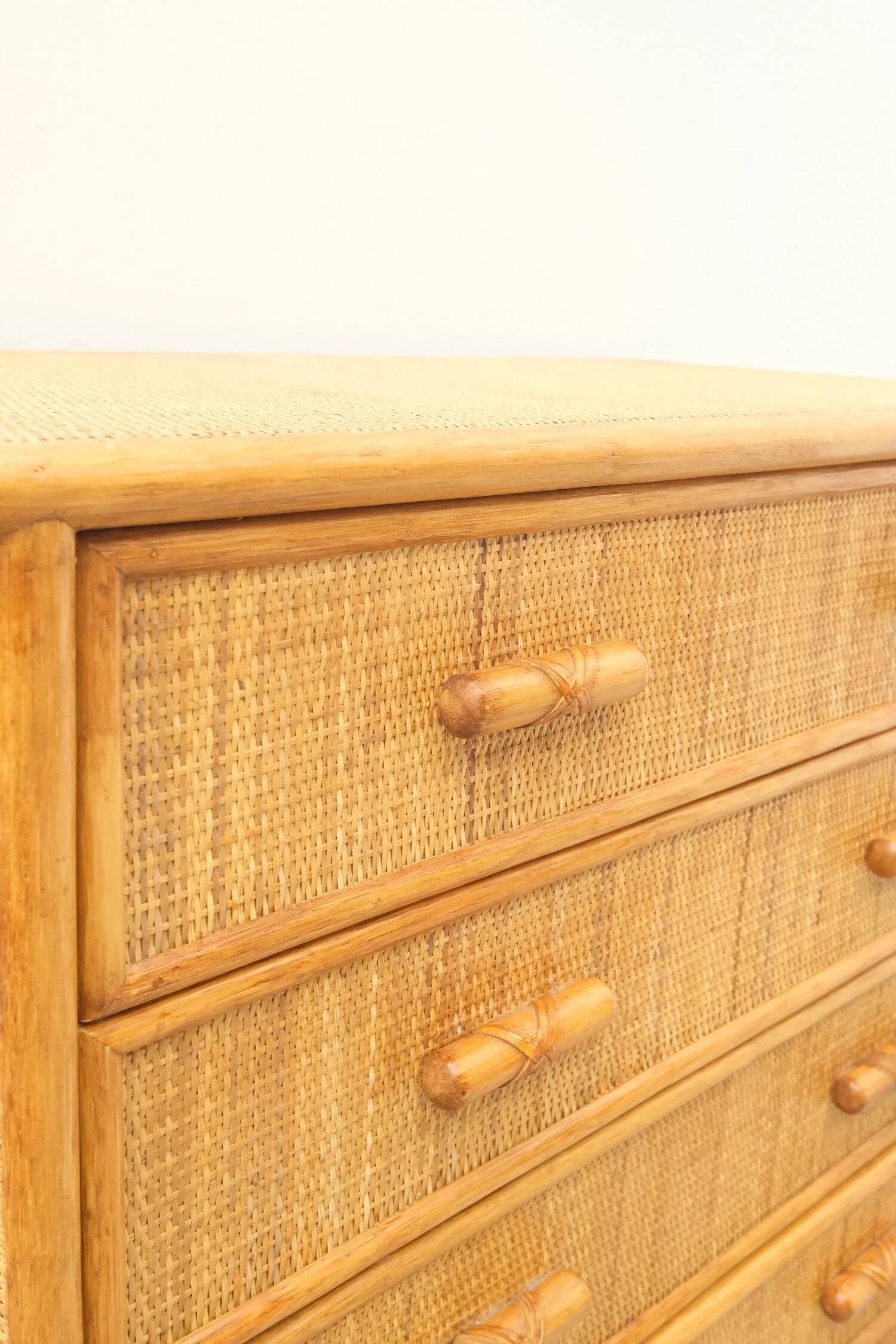 Commode en rotin, 1980