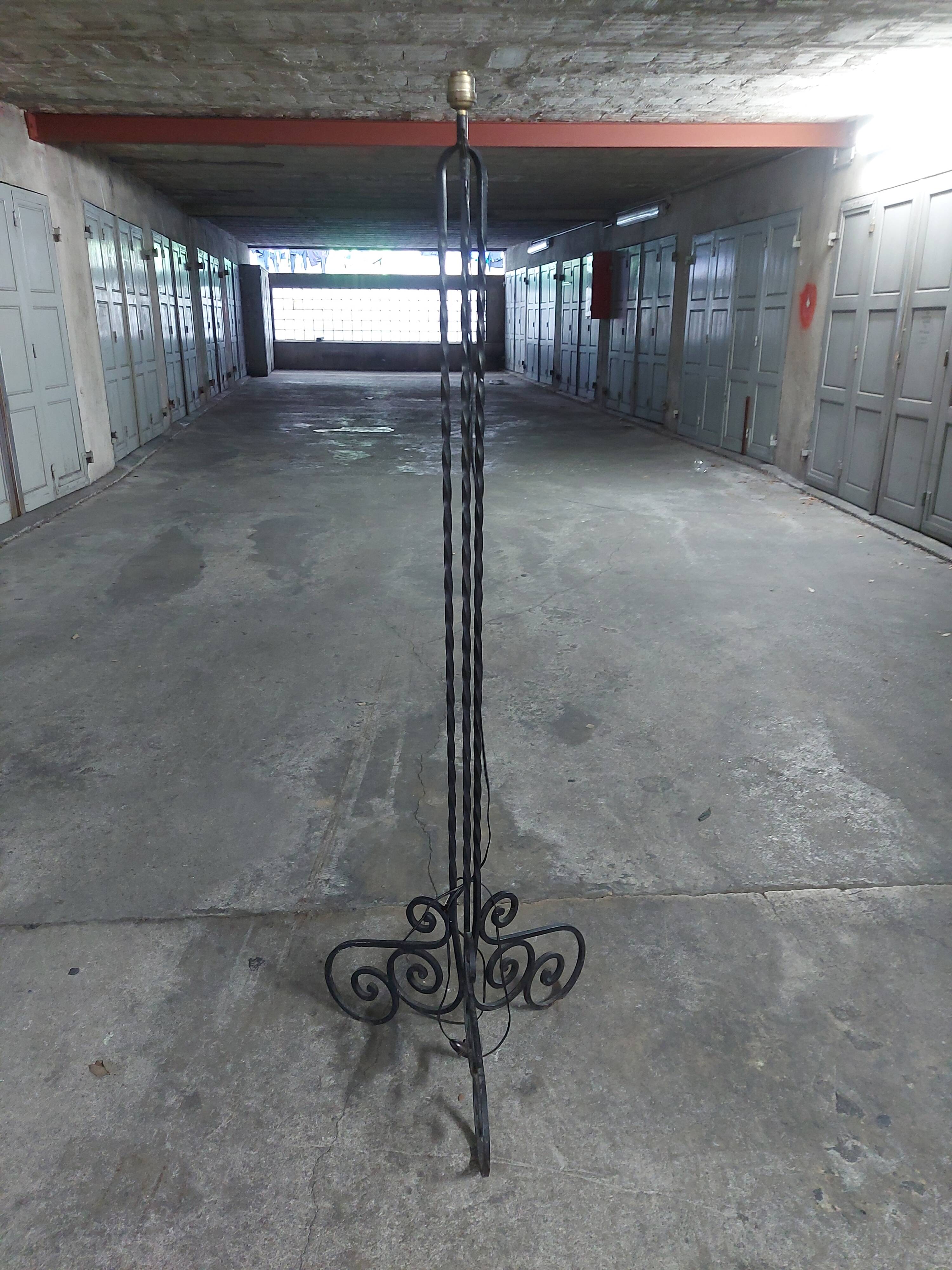 Vintage wrought iron floor lamp