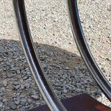 Art deco coffee table mirror base chrome and rosewood