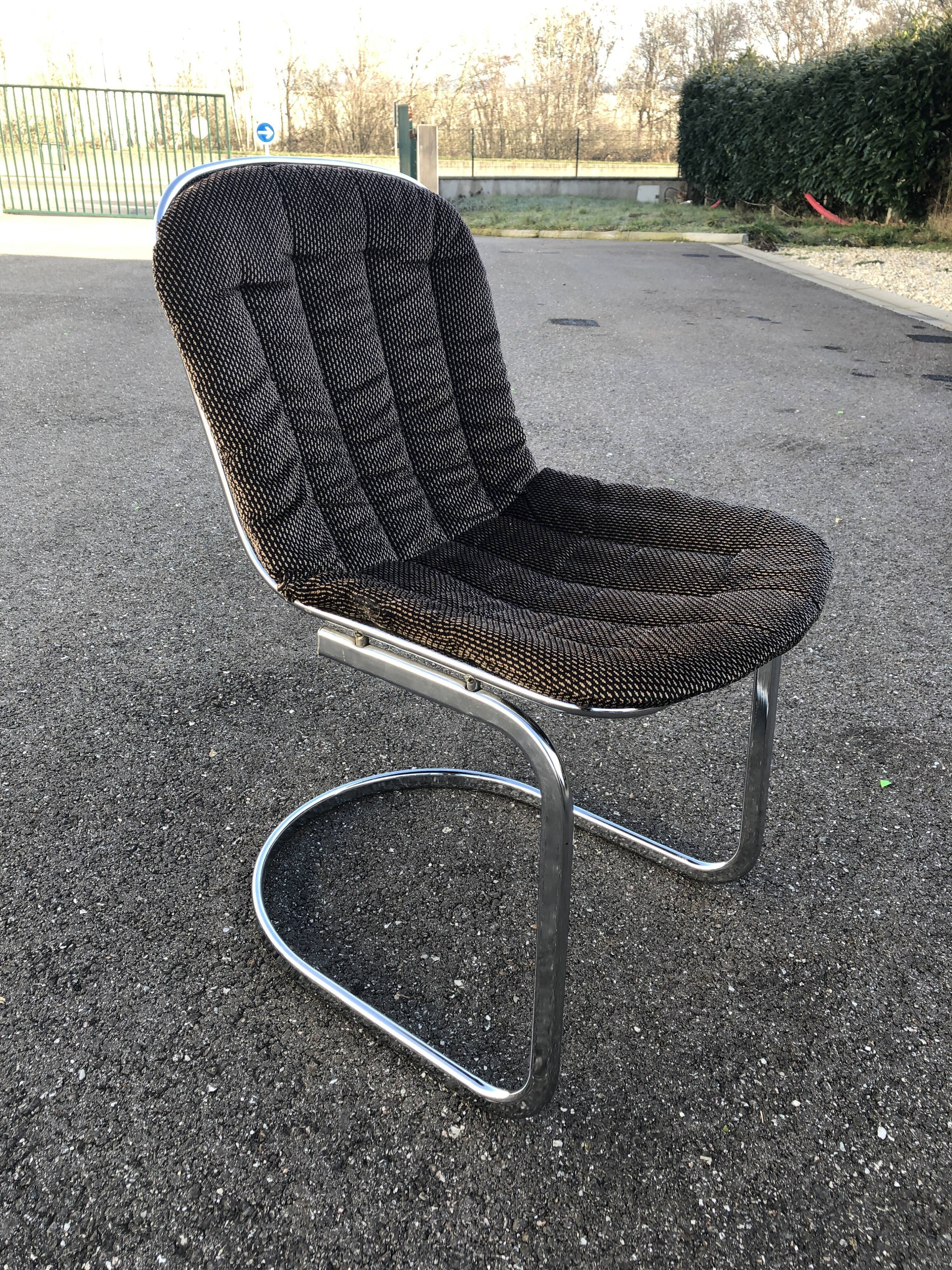 4 chromed chairs Cidue