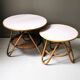 Table basse en rotin et bambou vintage